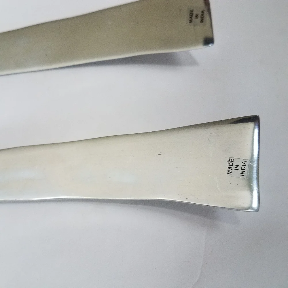 Silvertone Serving Utensils India Shell Inlay